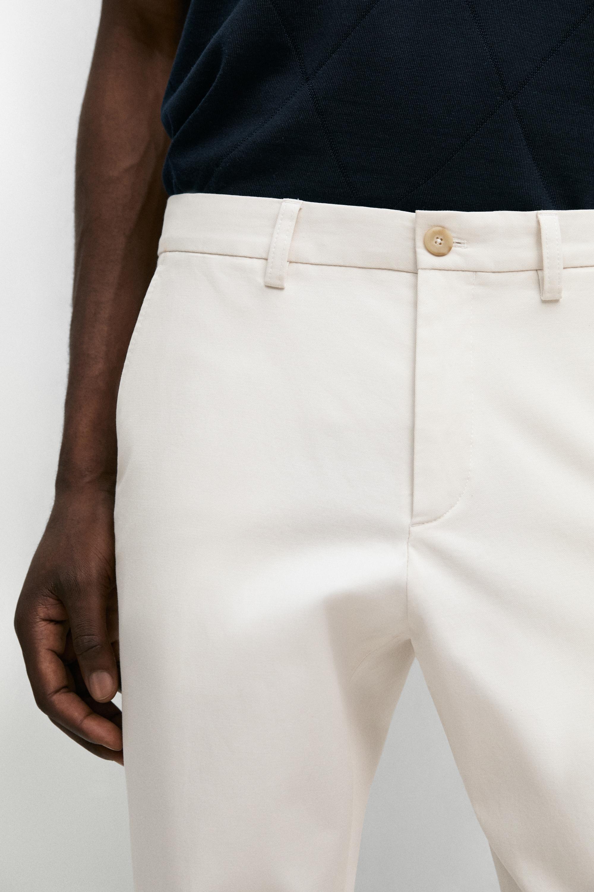 Pantalon slim en coton mélangé